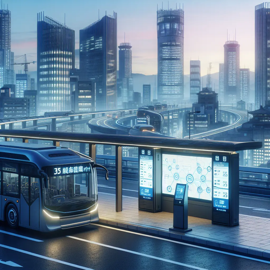 Futurystyczna panorama Tokio z inteligentnymi systemami transportu i energetyki